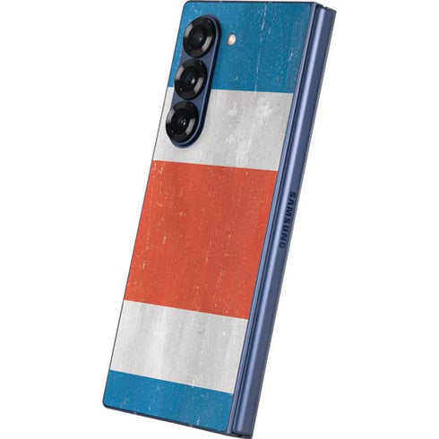 Costa Rican Flag Distressed Galaxy Z Fold6 Skin